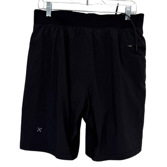 Lululemon Mens T.H.E. Short Lined Stretch 9" Black Zip-Pocket Size L - Picture 2 of 6